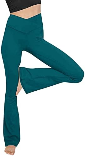 Kadın Flare Bootcut Yoga pantolonu Cepli Yüksek Belli Rahat Bootleg İş Pantolonu Ultra Yumuşak Dikişsiz takım elbise