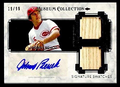 Johnny Bench İmzalı 2014 Müze Koleksiyonu Oyunu-Kullanılmış Hatıra Kartı 19/99-MLB İmzalı Oyun Kullanılmış Yarasalar