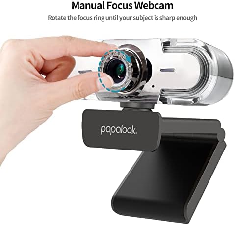 PC için Webcam 1080P, Gürültü Önleyici Mikrofonlu papalook FHD iş Web Kamerası, Manuel odaklı Bilgisayar Kamerası,