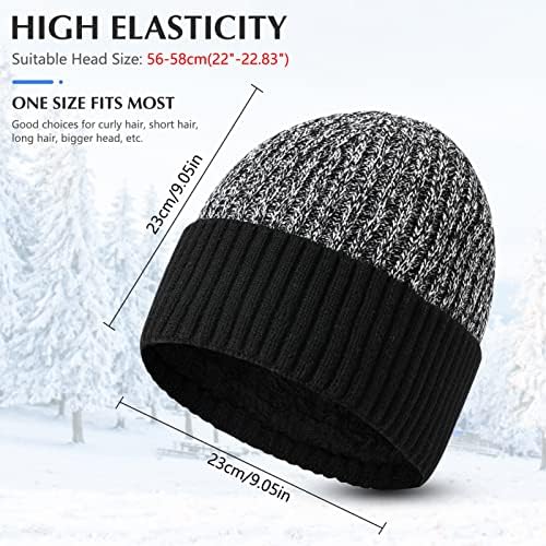 BıSıVıO Sıcak Tıknaz Kablo Örgü Şapka Hımbıl Kış Bere Erkekler ve Kadınlar için, çift Katmanlı Sıcak Örgü Şapka Kaplı