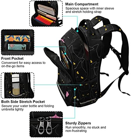 Sevimli Siyah Kediler okul sırt çantası Genç Sırt Çantası Ortaokul / Lise / Gençler / Kolej Erkek Kız Taşınabilir