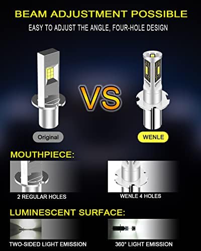 WENLE H3 LED Sis Ampuller, süper Parlak 6500 K Beyaz 1860CSP LED Cips 3000LM 12 W ,1:1 Boyutu Tak Oyna H3 LED Far
