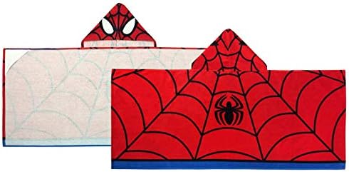 Jay Franco Çocuk Kapşonlu Havlu Avengers-Örümcek Adam Kırmızısı