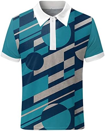 XXBR erkek polo gömlekler Yaz Ekose Kısa Kollu Yaka Çeyrek Zip Kontrast Golf T Shirt İş Gömlek Tops