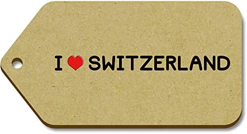 Azeeda 10 x 'İsviçre'yi Seviyorum' 66mm x 34mm Hediye Etiketleri (TG00110354)