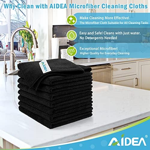 AIDEA Mikrofiber Temizlik Bezi-8PK, Çok Amaçlı ve Emici Mikrofiber Temizlik Havlusu, Tüy Bırakmayan Çizgisiz, Mutfak