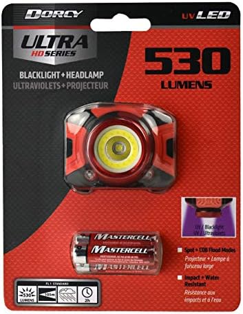 Dorcy Ultra HD 530 Lümen Far, Siyah, Kırmızı, 1,6 x 1,8 x 2,3