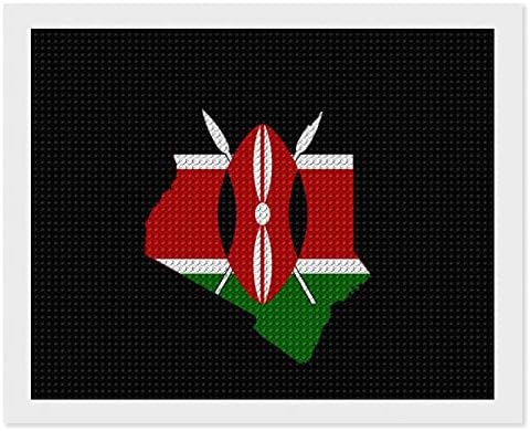 Bayrak Haritası Kenya Elmas Boyama Kitleri 5D DIY Tam Matkap Taklidi Sanat Duvar Dekor Yetişkinler için 16x 20