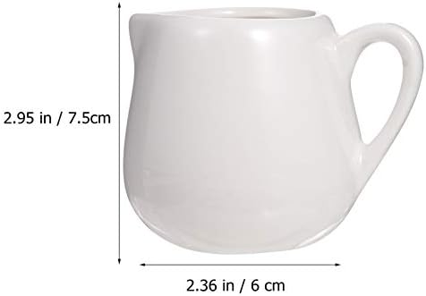 2 adet 70ML Seramik Kreması Sürahi Saplı Mini süt sürahisi Kahve Fincanı Servis Sürahi Beyaz Porselen sos sürahisi
