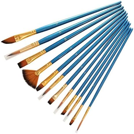 MJWDP 12 Sedefli Mavi Fırçalar ile 2 Paletleri Combo Set 14 Naylon Kıl Fırçalar Yeni Başlayanlar için, Sanatçılar