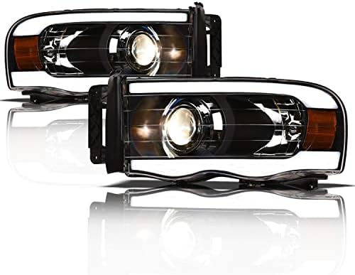 Alfa Baykuşlar 8710166 Projektör Farlar Beyaz led ışık Çubuğu - Siyah Amber Uyar 2002-2005 Dodge Ram 1500/2003-2005
