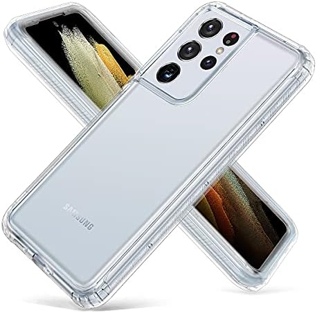 Hekodonk Galaxy S21 Ultra 5G Durumda, hibrid Sıvı Temizle Kristal Tasarım Glitter TPU Tampon Koruyucu Silikon Darbeye