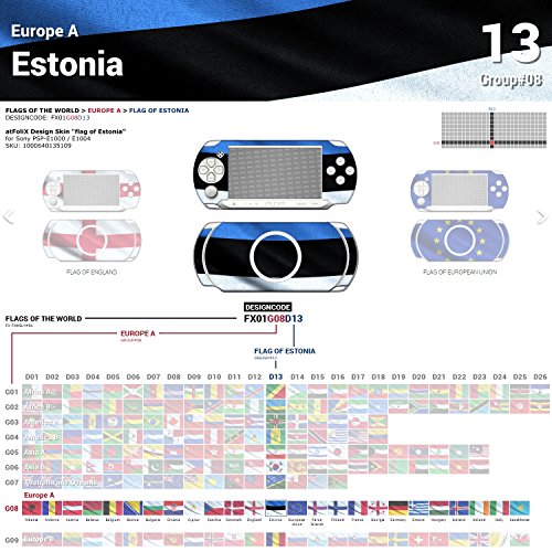 Sony PSP-E1000 / E1004 Tasarım Cilt Estonya bayrağı çıkartma PSP-E1000 / E1004