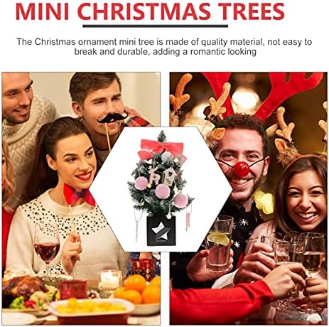NUOBESTY yemek masası dekoru Noel Yapay Minyatür Ağacı, Noel Mini Ağacı Masaüstü Ağacı askı süsleri DIY El Sanatları