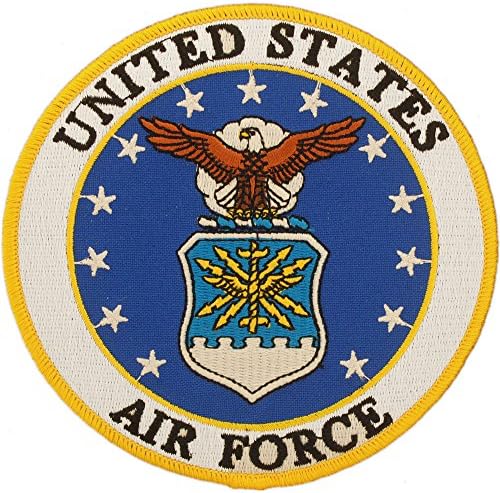 Amerika Birleşik Devletleri Hava Kuvvetleri USAF Dairesel İşlemeli Yama, Demir-On Yapıştırıcı ile (Tam Renkli)