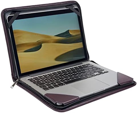 Broonel Mor Deri Dizüstü Messenger Kılıf-Dell Chromebook 11.6 3100 Eğitim ile uyumlu