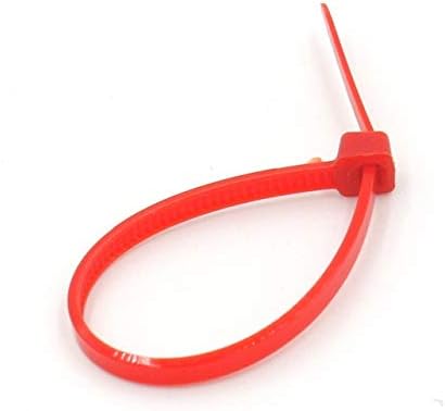 Baomaın Plastik Naylon Zip Kablo Bağları Kendinden Kilitleme 12 inç Kırmızı 4.5 mm 5x300 Paket 100