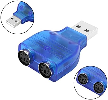 YACSEJAO USB PS2 Adaptörü USB A Erkek Çift PS / 2 Dişi Dönüştürücü Splitter Fare Klavye (2 ADET)
