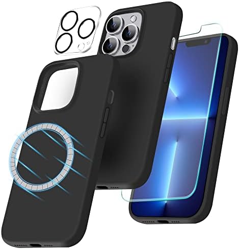 【5 in 1】 iPhone 13 Pro Max durumda silikon için tasarlanmış, manyetik telefon kılıfları 6.7 Magsafe ile uyumlu, 2