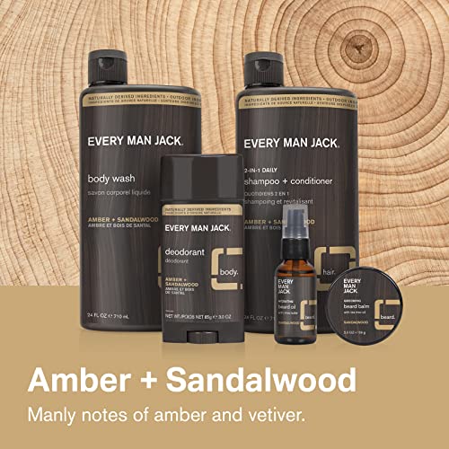 Her Erkek Jack Erkek Kehribar + Sandal Ağacı Deodorantı - Alüminyum İçermeyen Erkek Deodorantı ile Güvenle Taze Kalın-Koku