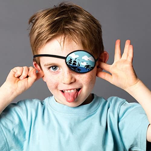 4 Adet Çocuklar göz bandı İpek Ayarlanabilir korsan göz bandı es Yetişkinler için Tek Sağ Sol göz Bandı tembel göz