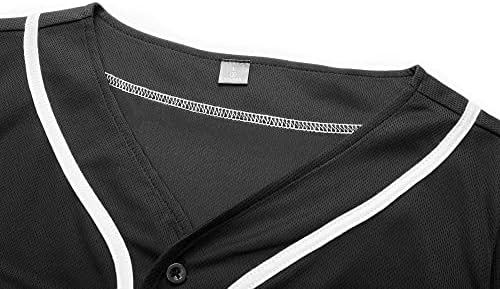 JUNG KOOK Bayan Boş Düz Beyzbol Forması Düğme Aşağı kısa kollu tişört Softbol Forması Aktif Üniforma Siyah Beyaz