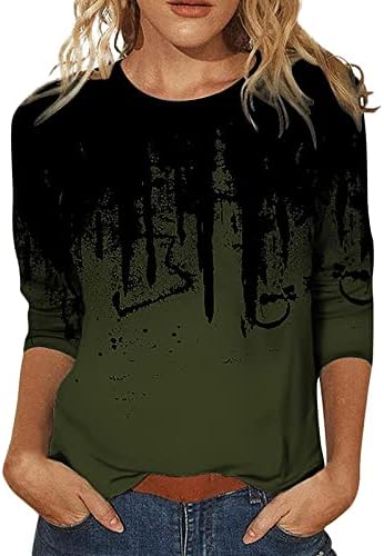 SNKSDGM Bayan 3/4 Kollu T Shirt Gevşek Fit Crewneck Sevimli Grafik Tees Bluzlar Çiçek Baskı Tişörtleri Şık Casual