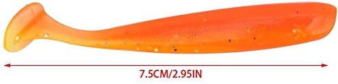 Zer bir 20 ADET Balıkçılık Yumuşak Cazibesi 7.5 cm / 2g Plastik T Kuyruk Yem Yapay Solucan Swimbait Bas Alabalık Walleye