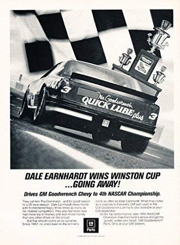 1990 GM PARÇALARI Bay GOODWRENCH CHEVY LUMİNA 4. ŞAMPİYONLUK * Dale Earnhardt kazandı.Uzaklaşıyorum !* VİNTAGE RENKLİ