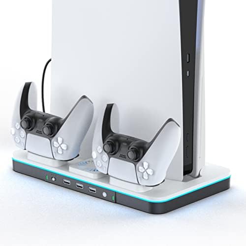 CODOGOY PS5 Denetleyici Şarj Cihazı ile Soğutma Standı, PS5 Disk ve Dijital Sürümler için Soğutma İstasyonu
