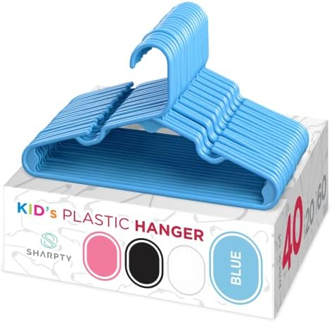 Sharpty Kids Plastik Askılar, Bebek, Yürümeye Başlayan Çocuk ve Çocuk Giysileri için Çocuk Askıları-Günlük Standart