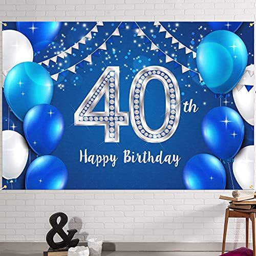 HAMİGAR 6x4ft Mutlu 40th Doğum Günü Afiş Zemin - 40 Yaşında Doğum Günü Süslemeleri Parti Malzemeleri Kadınlar için
