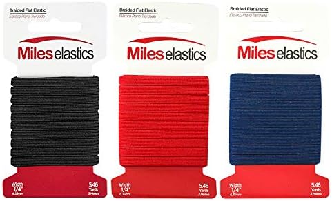 Dikiş ve işçiliği için Miles elastik 3 paket renkli örgülü düz 1/4 inç Elastik bant. Dayanıklı Elastik Kayış, Elastik