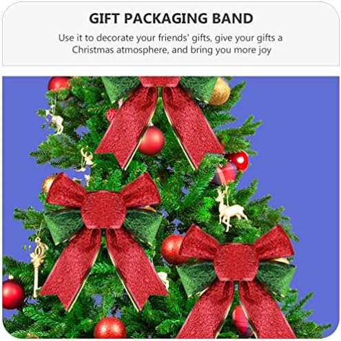 VALİCLUD Tel Sapanlar 1 Rulo Noel Kırmızı Kurdele Kablolu Geniş Polyester Şerit Kumaş Büyük Şerit Yaylar için Noel