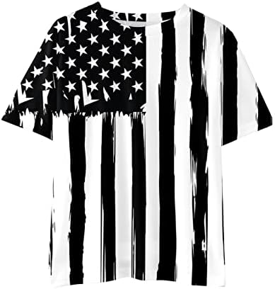 ABD Bayrağı Baskılar Gömlek Çocuk Yürümeye Başlayan Gömlek 4 Temmuz 3D Grafik Baskılı Tees Erkek Kız Yenilik Moda