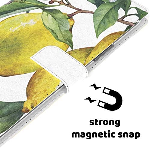 Mertak Cüzdan Kılıf iPhone ile Uyumlu 13 Pro Max 12 11 SE Xr Xs X 8 Artı 7 6s Narenciye Limon Slim Fit Çiçek Tropikal