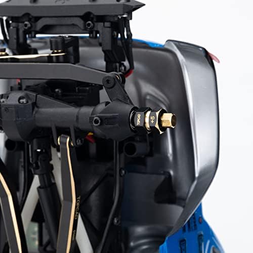 TOPCAD Pirinç Genişletilmiş Hex Hub Hex Sürücü Adaptörü + 5mm Evrensel Yükseltme Kısmı (Siyah) SCX24 1/24 RC Paletli