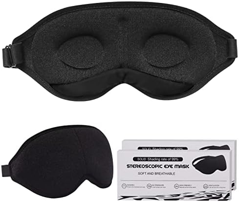 Erkekler ve Kadınlar için 2 adet Uyku Maskesi,Uyku, Yoga, Seyahat için Nefes Alabilen 3D Göz Maskeleri, Ayarlanabilir