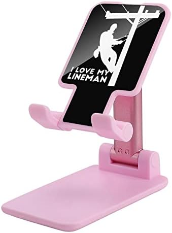 I Love My Lineman Katlanabilir Masaüstü cep telefon tutucu Taşınabilir Ayarlanabilir Standı Seyahat Masası Aksesuarları