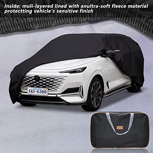 COVERVİN Araba Kılıfı Premium Siyah, Tam Dış Kapaklar Koruma UV Güneş Kar Toz Fırtınasına Dayanıklı, Araç Örtüsü Su