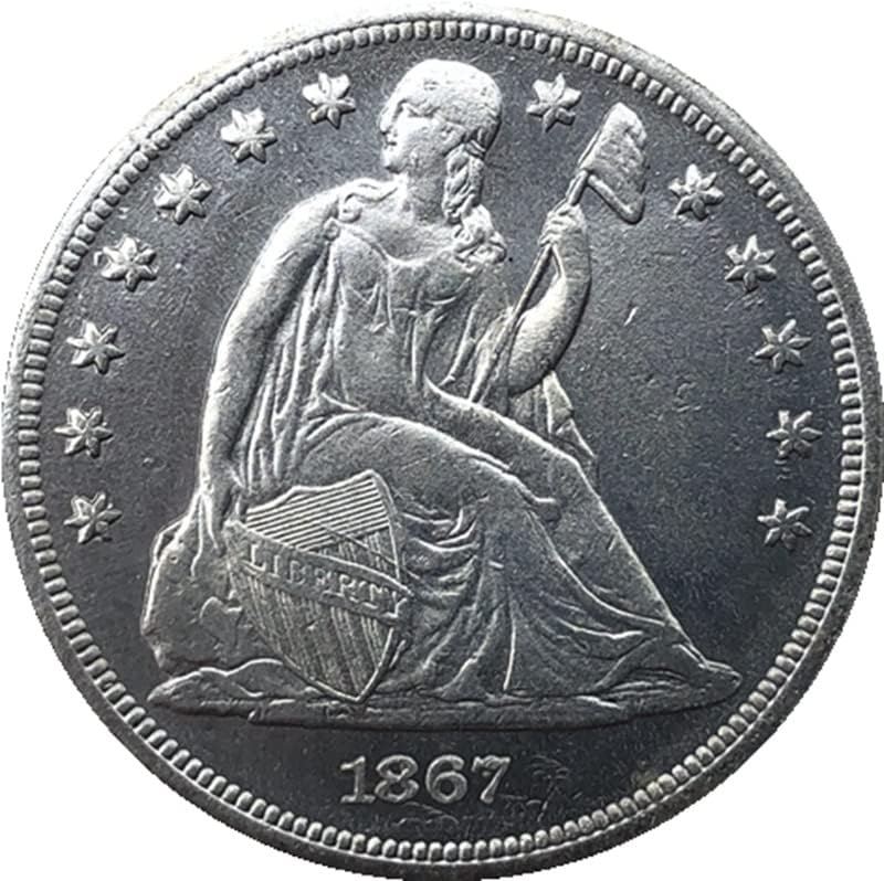 1867 Amerikan Paraları Pirinç Gümüş Kaplama Paraları Antika El Sanatları Dış Hatıra Paraları