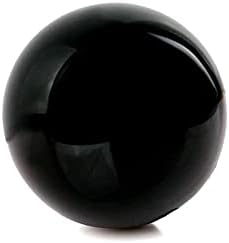 FOPURE Kristal Doğal Siyah Obsidyen Küre Büyük Kristal Top Taş Doğal Taşlar ve Mineraller (Renk : Sadece 4 cm Top)