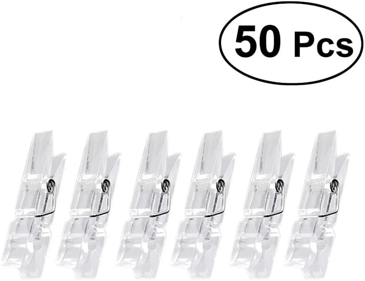 50 Adet Taşınabilir Fotoğraf Klipleri Plastik Mini Bahar Şeffaf Elbise mandalları Fotoğraf kağıdı Zanaat Klipleri