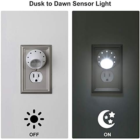 DEWENWİLS Otomatik Alacakaranlıktan Şafağa Sensörlü LED Fişli Gece Lambaları, 360° Dönen, Çocuklar için Yönlü Gece