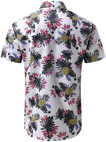 XXBR Mens Hawaiian Funky Gömlek Casual Kısa Kollu Düğme Aşağı Çiçek Yaz Aloha Plaj Gömlek Gençler Gençler Tshirt