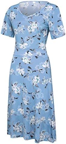 Uzun Maxi Elbise Kısa Kollu Yaz Elbiseler Kadınlar için moda Moda Yaz O-Boyun Çiçek Baskı Bayanlar Sundress Plaj
