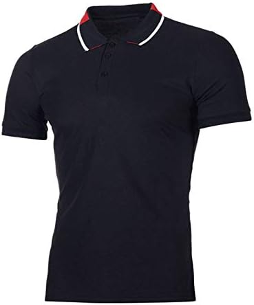 Erkek POLO GÖMLEK Kısa Kollu Polo Tee Casual Düğme Yaka Slim Fit Temel Golf Tees Spor polo tişörtler üst bluz