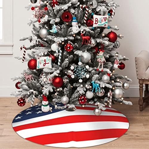 Amerikan Bayrağı Vatansever baskılı Noel Ağacı Etek 48 Noel Tatil Parti Dekorasyon için