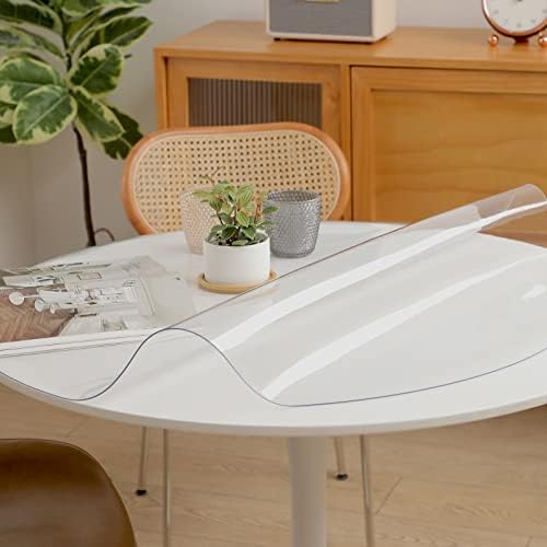 Eralove Yuvarlak Şeffaf PVC Masa Örtüleri Su Geçirmez Yuvarlak Masa Koruyucu Anti-sıcak Masa mat Kalınlığı 1.5 mm/2mm