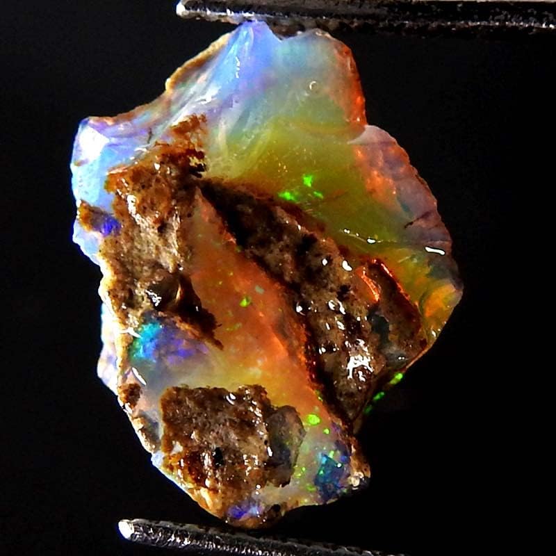 Jewelgemscraft™ 07.30 Ct. Ultra Yangın Ham Opal Taş, Doğal Kaba, Taş Kristalleri, Etiyopya Opal Kaya, Takı Yapma Malzemeleri,